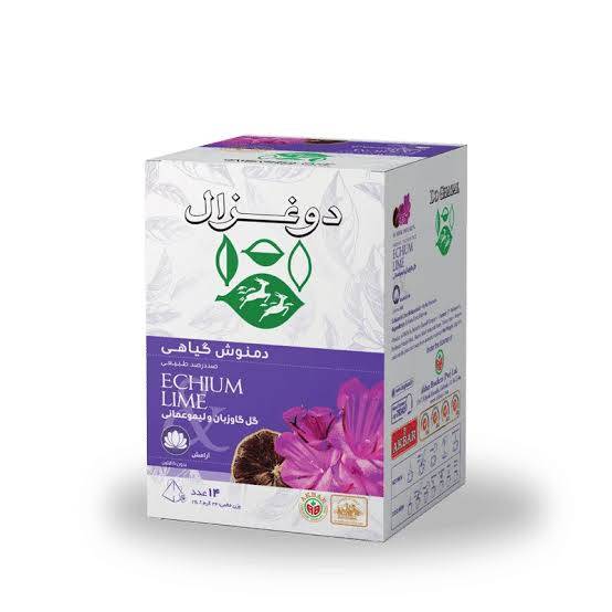 دمنوش گل گاو زبان و لیمو عمانی 14عدد دو غزال